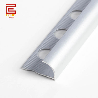 品質  Aluminum Anodized Silver Outside Corner Trim Bullnose Edge Tile Trim 工場
