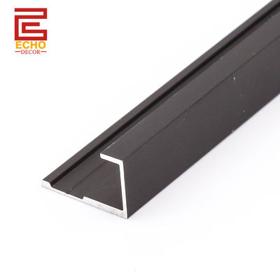 品質  Decorative Wall Panel Trim Matte Black Aluminium End Cap Trim For PVC Panel 工場