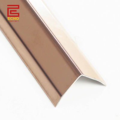 Rose Gold Polished Stainless Steel Tile Trim 20mm L Shaped Tile Metal Corner Trim