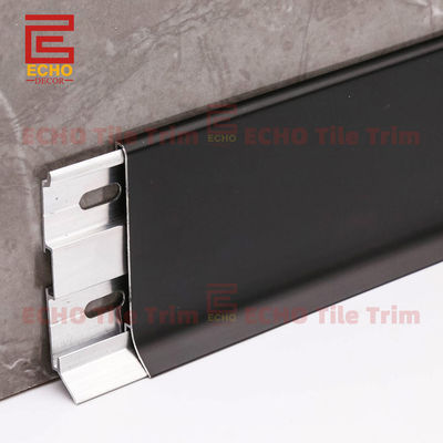 Modern Aluminum Wall Baseboard Trim Skirting Board Profiles Black 40-120mm Width