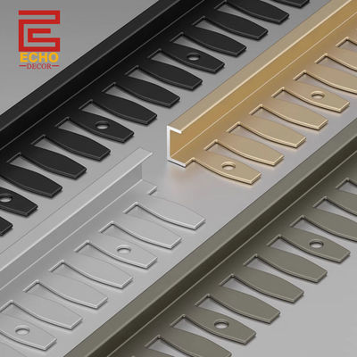 フレキシブルマットブラックアルミニウムエッジタイルトリムタイルボーダーストリップ